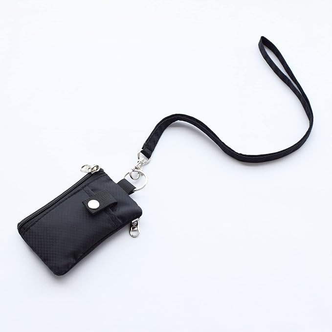CHENSPRX Minimalist RFID Blocking Small Wallet with ID Window,WaterResistant Zip Id Case Wallet with Lanyard Keychain for Cards,Cash,Travel,Women,Men - Image 7