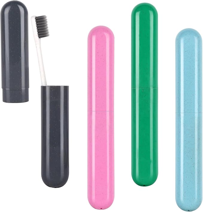 Hooqict 4 Pack Travel Toothbrush Case Portable Travel Toothbrush Holder Plastic Toothbrush Container Protector Cover for Traveling, Camping, Home, School, Business by Hooqict
