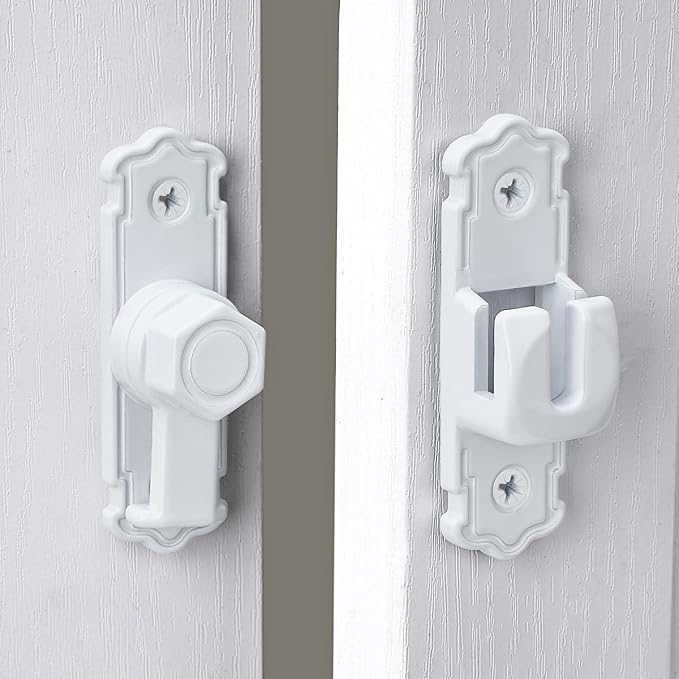 White Aluminum Alloy 90/180 Degree Gate Lock,Barn Door Latches | Flip Gate Latches,Right Angle Door Lock Latch,Sliding Door Latches,for bedroom,garage,window,pet enclosures,drawer,cabinet - Image 6