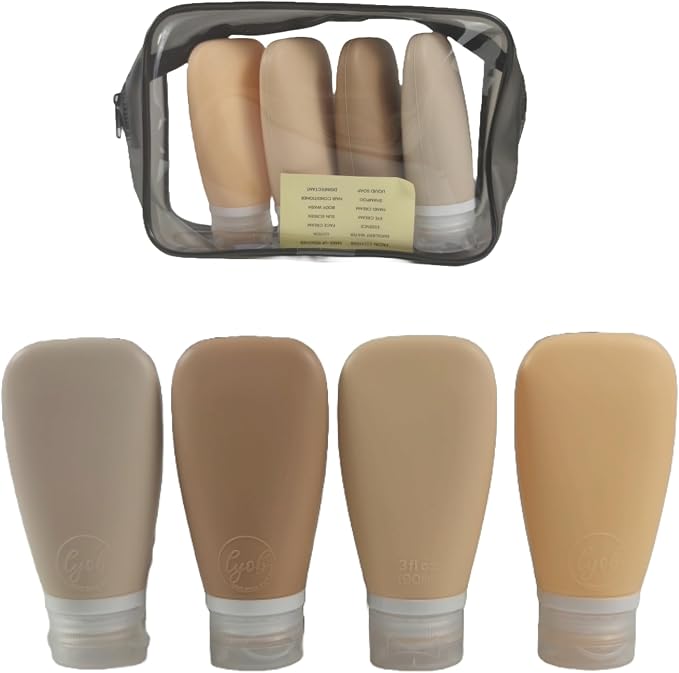 Travel Bottles for Toiletries, TSA Approved 3 oz Leak Proof Silicone Refillable Squeeze Travel Size Containers BPA Free for Cleansers, Lotions, Shampoo w/Clear Bag (Earth Tone Colors) - Image 4