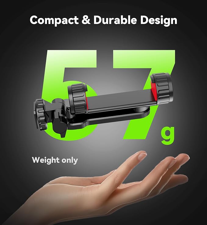 Phone Tripod Mount, Universal Smartphone Holder with 2 Cold Shoe Mount Adapter and 1/4" Standard Screw Thread, 360°Rotation & 180°Tilt Phone Clamp Compatible with iPhone & Android for Photography - Image 6
