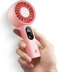 Aecooly Mighty Portable Fan, Powerful Handheld Fan, USB Rechargeable | [10H Max Cooling Time], Mini Personal Battery Powered, Pocket for Travel, Summer, Gifts for Women, Girls -Pink by Aecooly
