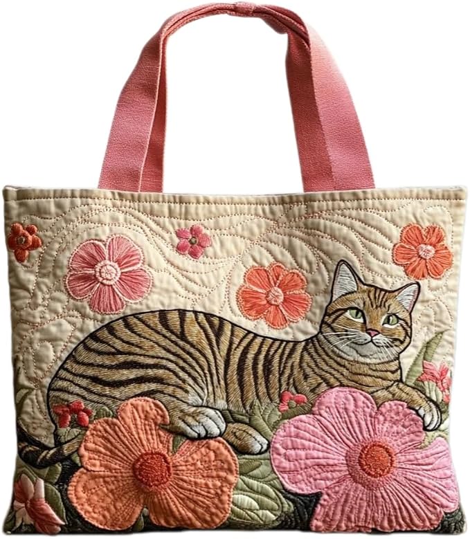 Women's Quilted Tote Bag – Lightweight Large Capacity Foldable for Travel | 20.87" L x 15.75" H by Unknown