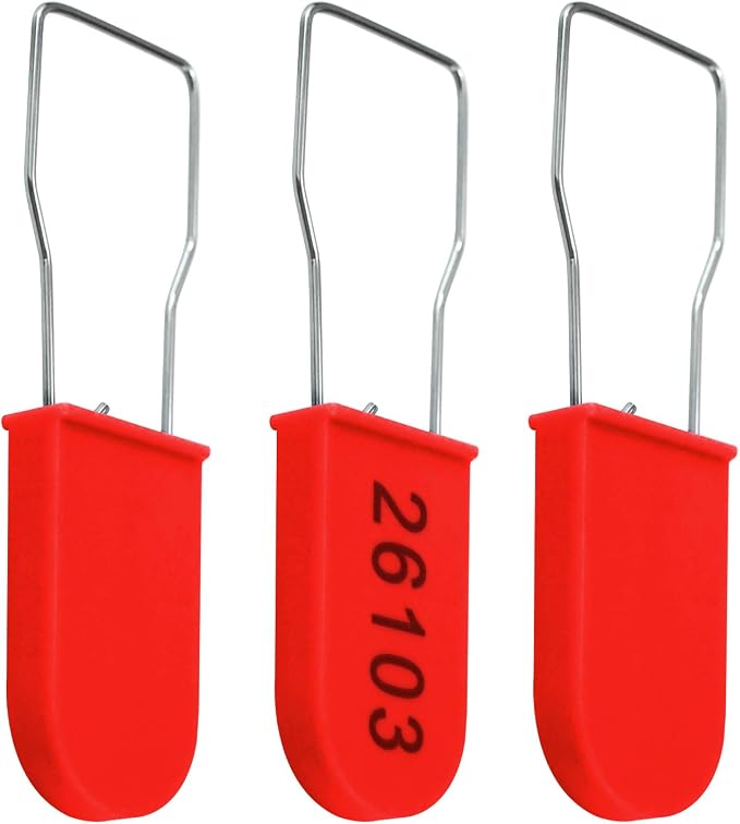 1000pcs Security Metal Wire Padlocks, Plastic Security Seals Disposable Anti-Tamper Tag Locks with Numbered Anti Tamper Tag Hasps (Red, 1000pcs) - Image 9