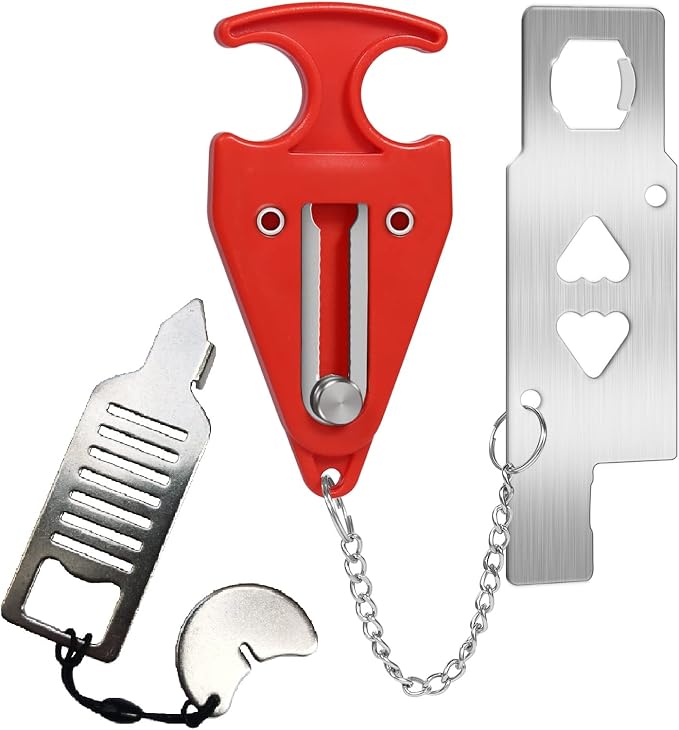 Portable Door Lock for Travel Door Lock Hotel Room Security Devices Apartment Jammer Additional Safety for Traveling Home College upgrade (Red combination) - Image 9