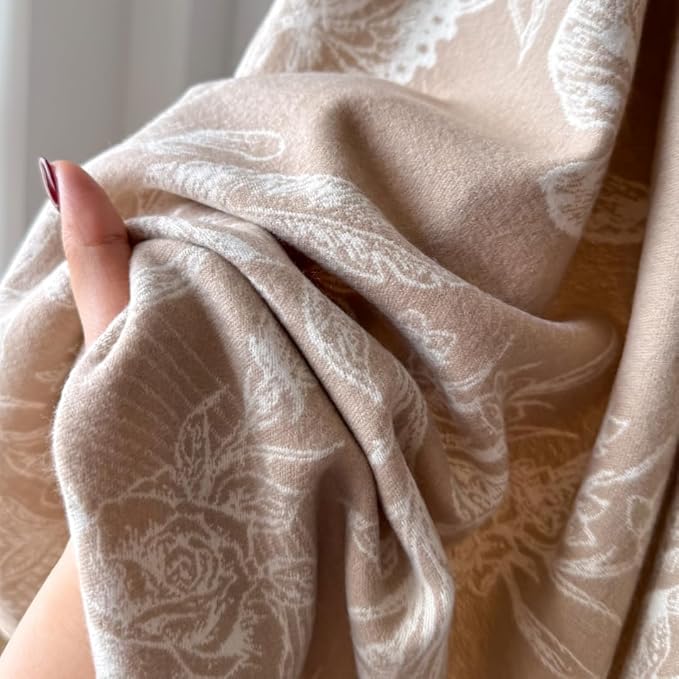 WaJuemy Winter Scarf for Women Dressy Evening Pashmina Shawl Wraps Open Front Poncho Blanket Fashion Travel Shawls Cape Wrap - Image 4
