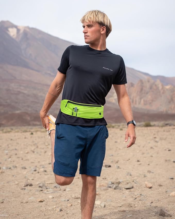 WATERFLY Running Belt Fanny Pack: Runner Marathon Jogging Waist Pack Sport Workout Exercise Fitness Phone Holder Belt for Men Women Jogger Slim Waistband Black - Image 6