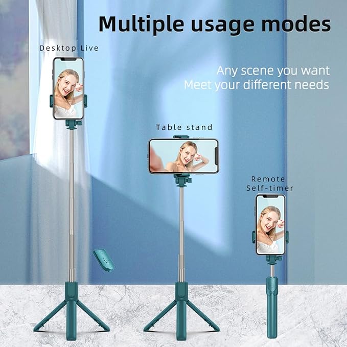 PINHEN Phone Tripod & Selfie Stick,3 in 1 Extendable 360° Rotation Tripod Stand with Detachable Wireless Remote Portable Smart Phone Holder Compatible with iPhone Android Sansung - Image 9