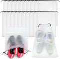 Shappy 50 Pcs Translucent Shoes Bags for Travel Storage Large Clear Drawstring Bags Plastic Portable Shoe Organizer Pouch (Classic,11.8 x 15.7 Inches) by Shappy