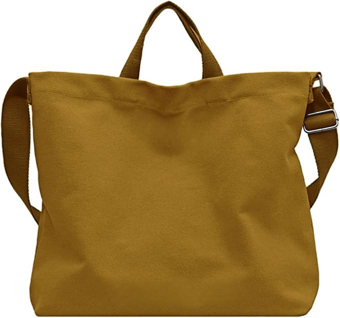 Women's Canvas Tote Bag inside Out Bag with Adjustable Crossbody Strap for Work Travel Shopping Durable Handbag for Men by Unknown