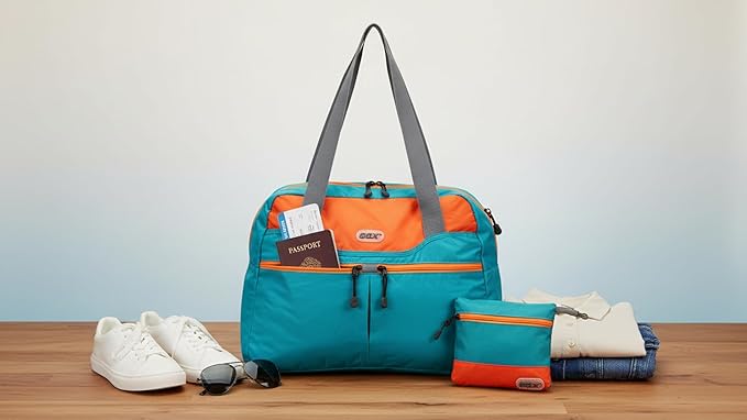 Packable Tote Bag Extra Small Duffel Bag Carry On Under Seat 20L Foldable | Nylon Packable Bag Travel Light Mens Personal Item Travel Bag Airplane Purse Carry On Bag for Women to Stand On Suitcase - Image 5