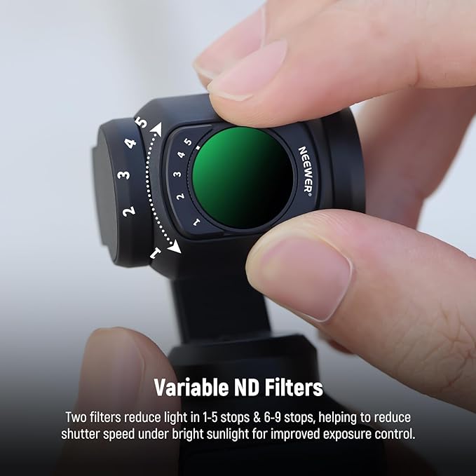 NEEWER Filter Set Compatible with DJI Osmo Pocket 3 / Pocket 4 / Xtra Muse, 4 Pack Magnetic ND Filter Action Camera Accessories Kit (UV + CPL + Variable ND2-32 + ND64-512) - Image 4