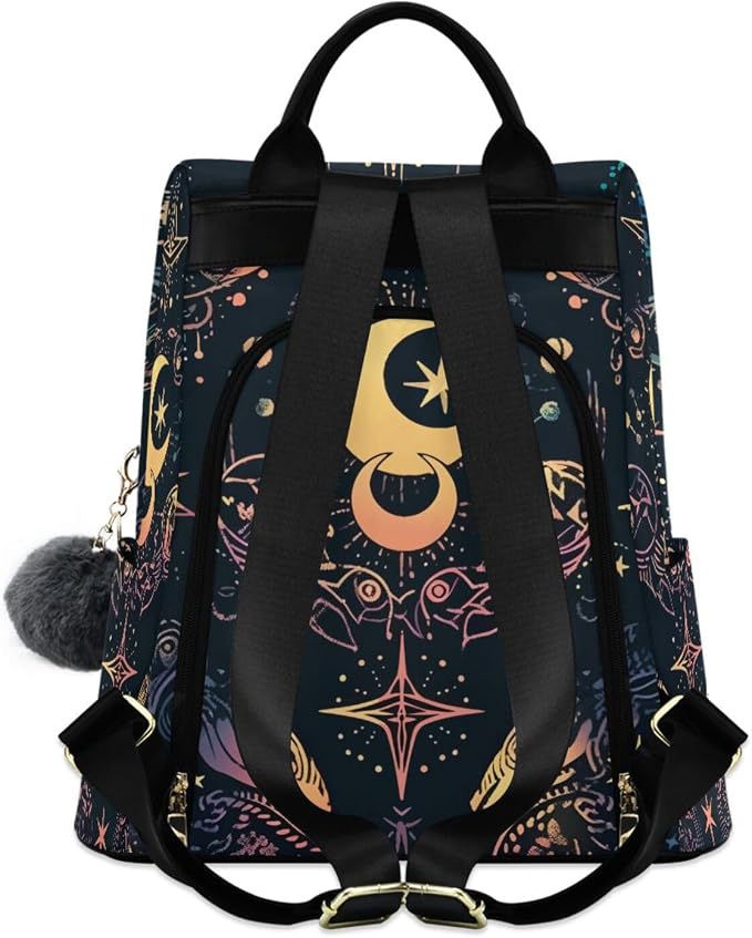ALAZA Moon Stars Alchemy Witch Backpack Purse for Women Anti Theft Fashion Back Pack Shoulder Bag - Image 2