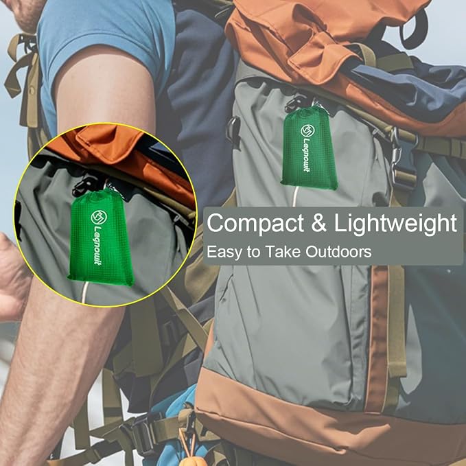 Pocket Blanket, Compact Blanket for Picnic, Beach, Festival | Sandproof, Waterproof, Stakes & Carabiner Included, Packable Lightweight Tarp for Camping, Hiking, Backpacking, Travel - Image 6