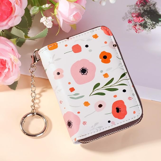 FurArt Zipper Wallet Women RFID Credit Card Holder keychain Wallet | ID Window RFID Blocking Compact Small business 15/16 slots - Image 2