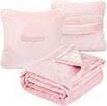 Travel Blanket Pillow, Premium 2 in 1 Flannel Airplane Blanket Compact for Travel,Office, Home,Travel Essentials Accessories for Plane and Car,Compact Office Blanket (Pink) by Unknown