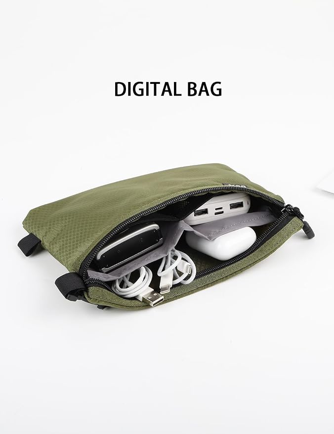 GOX Small Toiletry Bag for Men Bulk Cosmetic Bag Dopp Kit Carry On Zipper Pouch Organization Nylon Small Packing Sack Waterproof (Dark Green) - Image 8