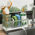 Cisily Sponge Holder for Kitchen Sink, Sink Caddy Organizer with High Brush Holder, Kitchen Countertop Organizers and Storage Essentials, Rustproof 304 Stainless Steel (Sage Green, 9.25″) by CISILYHOMELIFE