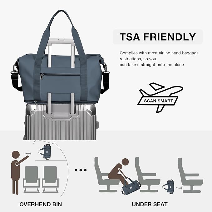 Travel Duffel Bag, Sports Tote Gym Bag, Shoulder Weekender Overnight Bag for Women - Image 4
