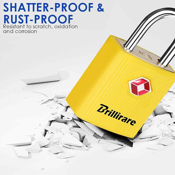 4 Pack TSA Approved Luggage Locks with Keys, Travel Padlock, Zinc Alloy Waterproof Keyed Lock, TSA Outdoor Metal Lock for Lockers, Bags, Backpack, Gym, Gate-Yellow - Image 6