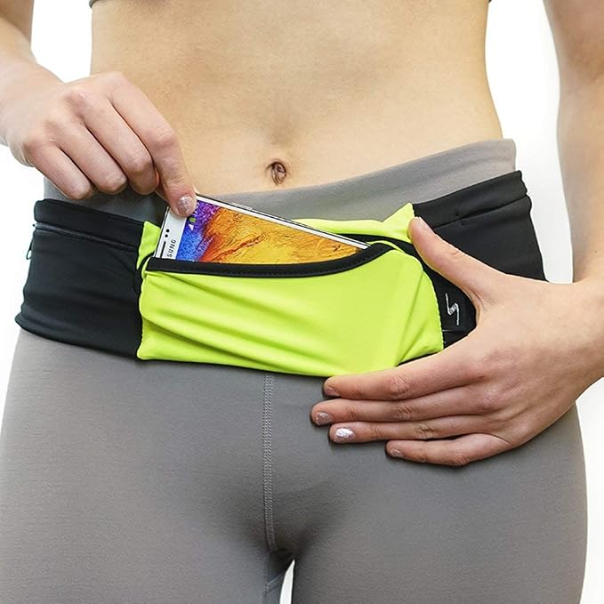 3 Pocket Adjustable Running Belt Waist Pack, Fanny Pack For Working Out With Sweat Resistant Backing, Holds All iPhone Models - Image 6
