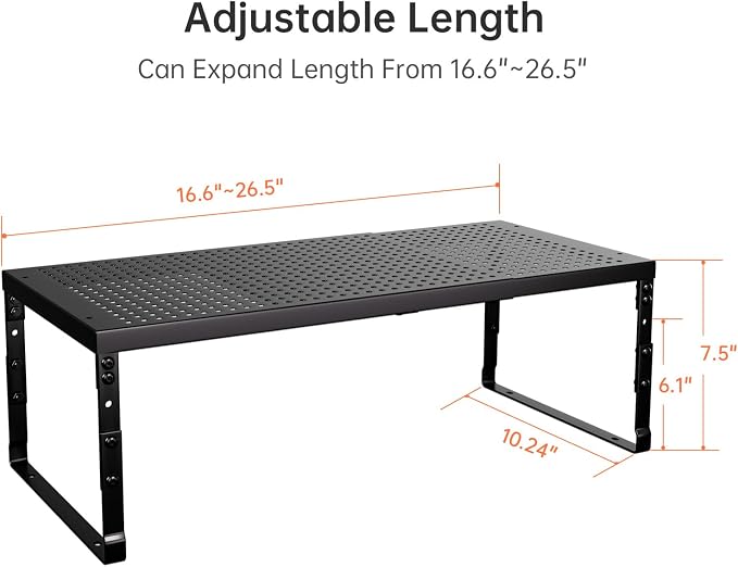 Cabinet Shelf,Expandable Adjustable Stackable Kitchen Organizer,for cabinets, Kitchens, countertops, bathrooms Shelf Organizer(2Packs/Black,Large) - Image 3