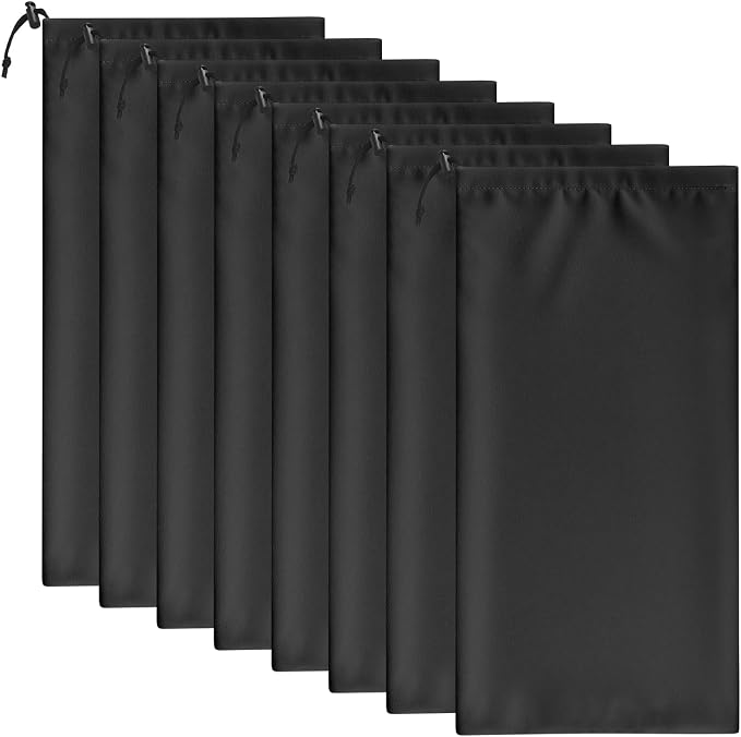 8 Pcs Single Shoe Bags for Travel with Drawstring,18"X9",Black | Dust Resistant,Machine Washable & Reusable Storage Pouch,Travel Essentials for Women & Men - Image 7