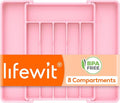 Lifewit Expandable Silverware Drawer Organizer, Kitchen Utensil Tray | BPA-free Plastic Flatware Cutlery Holder, Space-Saving Storage for Spoons Forks Knives, 11-18 x 14 x 1.5“, Pink by Lifewit