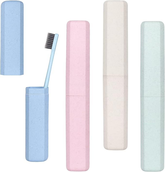 Hooqict 4 Pack Travel Toothbrush Case Portable Travel Toothbrush Holder Plastic Toothbrush Container Protector Cover for Traveling, Camping, Home, School, Business - Image 8
