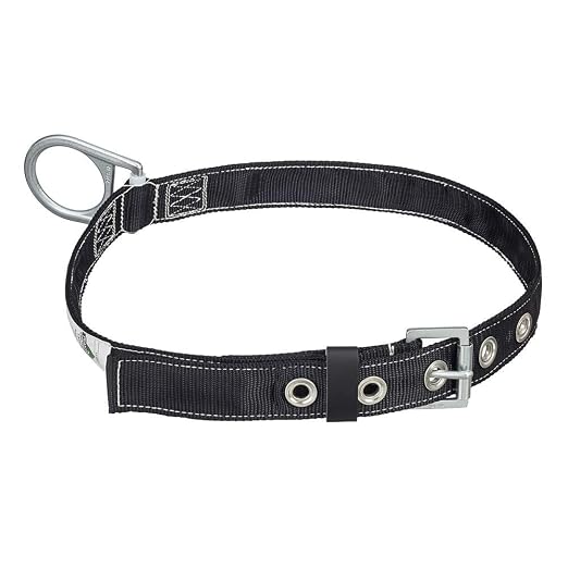 Peakworks Restraint Body Belt with 1 Back D-Ring - Lightweight, Plated Grommets, Polyester Webbing - Use for Inspection Work, Construction, Demolition & Maintenance - XL Size for 44" to 52" Waist by PeakWorks