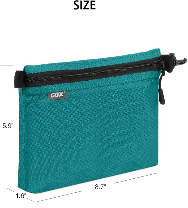 GOX Small Toiletry Bag for Men Bulk Cosmetic Bag Dopp Kit Carry On Zipper Pouch Organization Nylon Small Packing Sack Waterproof (Turquoise) - Image 2