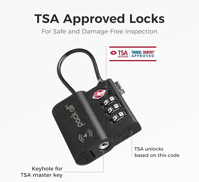 pack all Anti-Lost Tracking Luggage Lock, Smart TSA-Approved Cable Lock | Compatible Only with iOS, USB-C Rechargeable, Resettable 3-Digit Code, Clear Number Dials, Flexible Cable, 2 Pack - Image 5