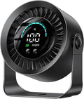 DIGIX Portable Desk Fan, 100 Speeds, 360° Rotation, USB Rechargeable | Quiet LED Display Table Fan with Wall Mount Design. Small Personal Cooling Fans for Home, Bedroom, Office & Travel, Black by CoolBreezeStylishEase