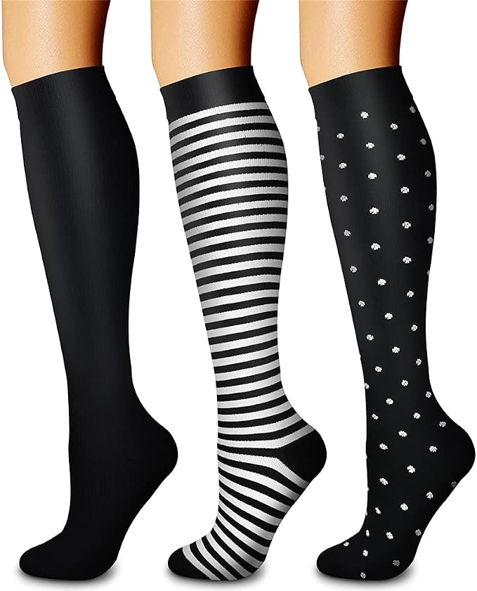 CHARMKING Compression Socks for Women & Men Circulation (3 Pairs) 15-20 mmHg is Best Support for Athletic Running Cycling by CHARMKING