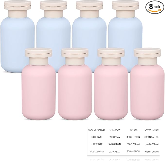 Travel Shampoo Bottle, Empty Plastic Squeeze Bottles 3.4oz with Flip Cap, Lotion Container for Toiletries by UMETASS