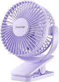 Gaiatop Portable Clip on Fan, Mini Personal Quiet Rechargeable Fan | Battery Operated, Small 3 Speed 360° Rotate, Cooling for Desk Table Home Office Stroller Camping Women Gifts Purple by GAIATOP