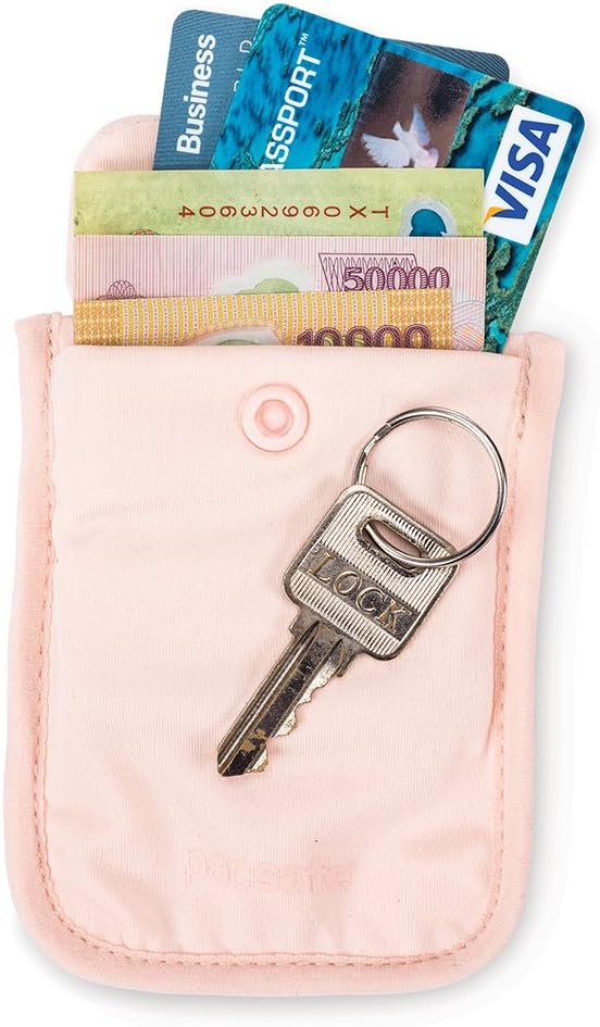 Pacsafe Coversafe S25 Hidden Undercover Travel Bra Pouch for Women (Washable) - Stash up to 6 Credit Cards plus Money and Key with Adjustable, Elastic Strap; Suitable for all Bra Sizes (Orchid Pink) - Image 2