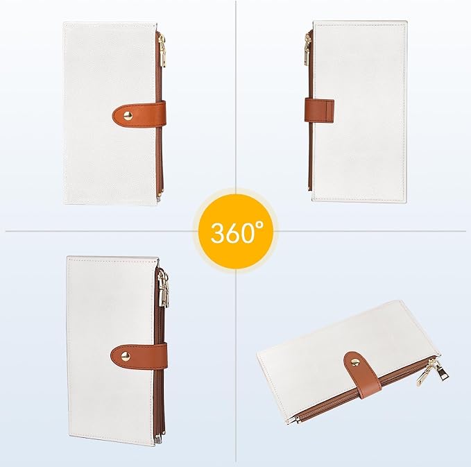Travelambo Leather Wallets for Women Slim RFID Blocking Bifold Credit Card Holder Wallet | Large Capacity, 16 Card Slots & ID Window, 2 Zipper Pockets, Dual Snap Closure, Slim Lightweight, RFID Privacy Protection - Image 8