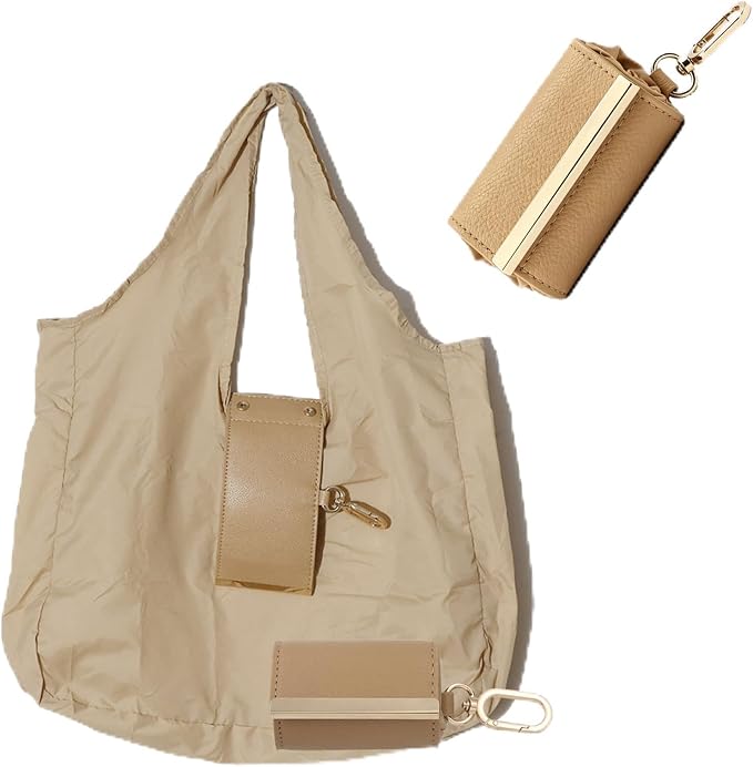 Foldable Keychain Tote Bag - Large Capacity Portable Shopping Bag - Reusable for Daily Use by Unknown