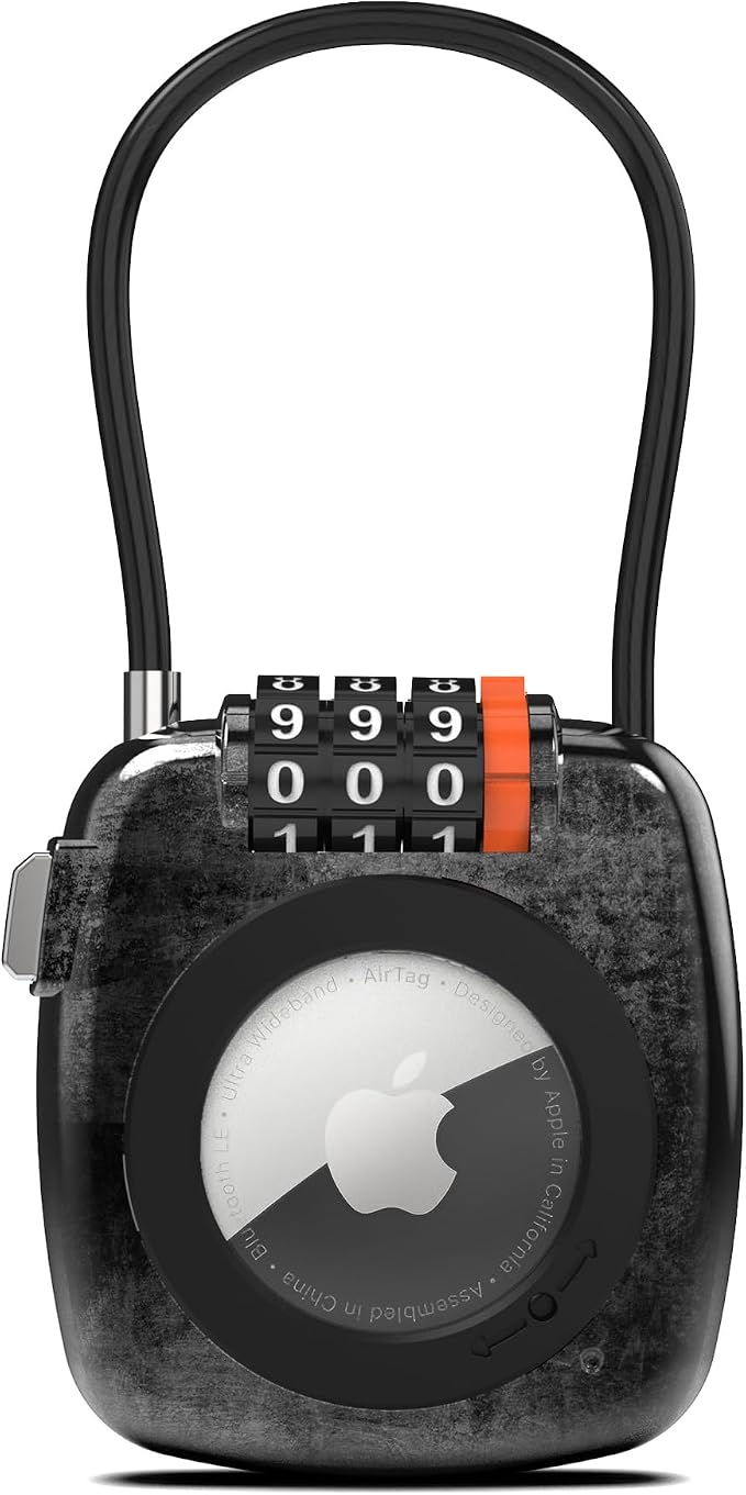 AirTag Holder for Luggage Tracking, Compatible with Apple AirTag Holder, Combination Lock Air Tag Case for Keychain, Kids, Car, Suitcase, Backpack Anti-Lost Tracking, GPS Tracker Tag Case by SpecializeinCombinationLock
