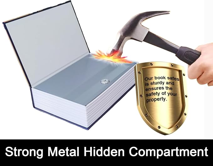 Book Safe with Key Lock - Hidden Compartment Security Box for Cash, Jewelry & Passports | Portable Steel Lockbox for Home, Office, Travel | 9.5"x6.2"x2.2" | Cosmetic Bag Included (The Little Prince) - Image 5