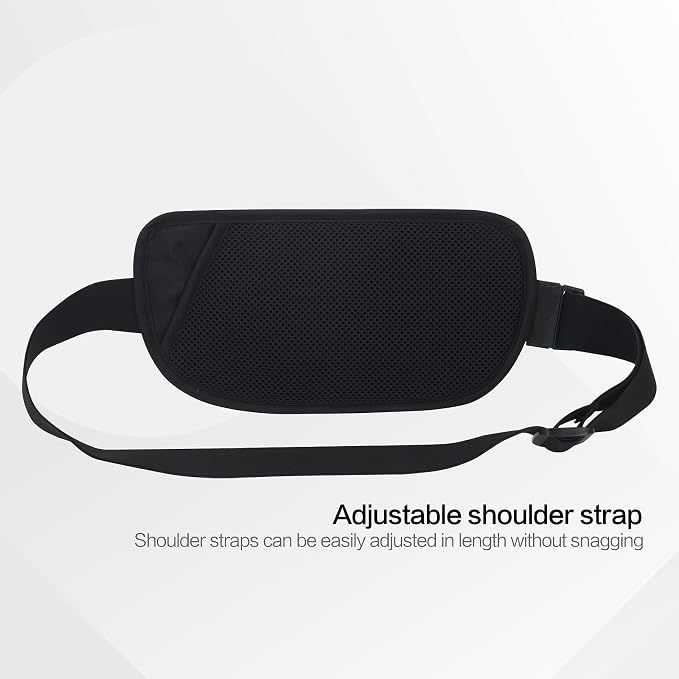 Slim Money Belt for Travel - Anti-Theft Hidden Passport Holder Waist Wallet with Secure Pouch for Cash, Credit Cards & Phone Safe (Small Black) - Image 6