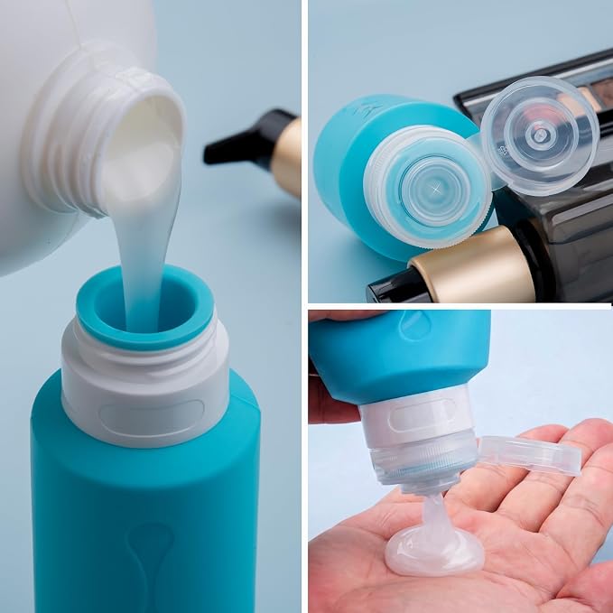 Gemice Travel Bottles for Toiletries, Tsa Approved Travel 6oz Size Containers with Clear Bag, BPA Free Leak Proof Travel Tubs Refillable Liquid Travel Accessories for Cometic Shampoo Lotion - Image 2