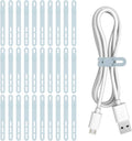 Donruby 30Pcs Silicone Cable Ties - Reusable & Washable with Adjustable Locking Buckles, High Elasticity Cable Management Straps for Home, Office, School, Travel Essential Cord Organizer (Blue) by Donruby