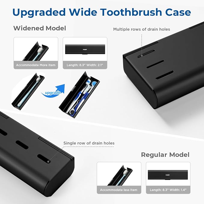 Wider Aluminum Toothbrush Travel Case, Portable Travel Toothbrush Holder, Durable Manual Toothbrush Box Container for Traveling, Bathroom, Camping, Business Trip, Black - Image 7