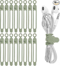 Silicone Cable Ties, Cord Organizer Cable Management(16Pcs-Green) | Reusable Cord Ties for Electronics, Office Desk Accessories, Home Travel Essentials, Easy to Use, 4.2 Inch by ELECTRONICSORGANIZATION
