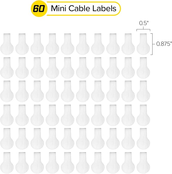 Wrap-It Storage Cable Labels - Mini (60 Pack) White | Cord Labels, Wire Labels, Cable Tags and Wire Tags for Cable Management and Organizer for Electronics, Computers - Image 3