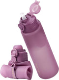 TakeToday Collapsible Water Bottles, Foldable for Travel, 32oz, Purple | Compact Foldable Travel Bottle with Straw, TSA-Approved Leakproof Silicone, BPA-Free for Hiking & Outdoors by TAKETODAY