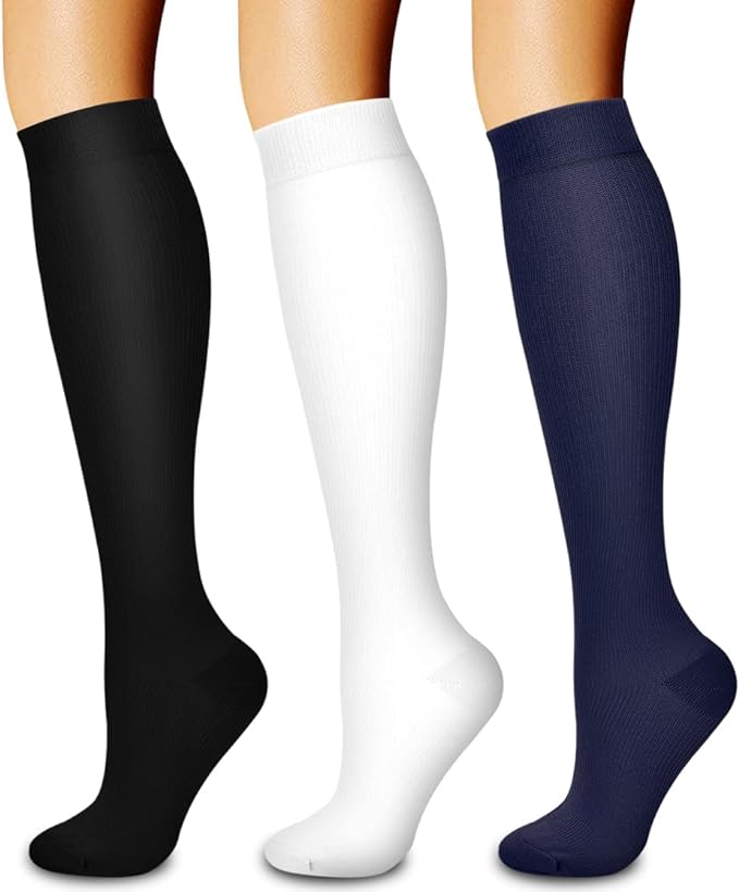 3 Pack Medical Compression Sock-Compression Sock For Women and Men Circulation -Best for Running,Nursing,Athletic Sports by LaiteHebe