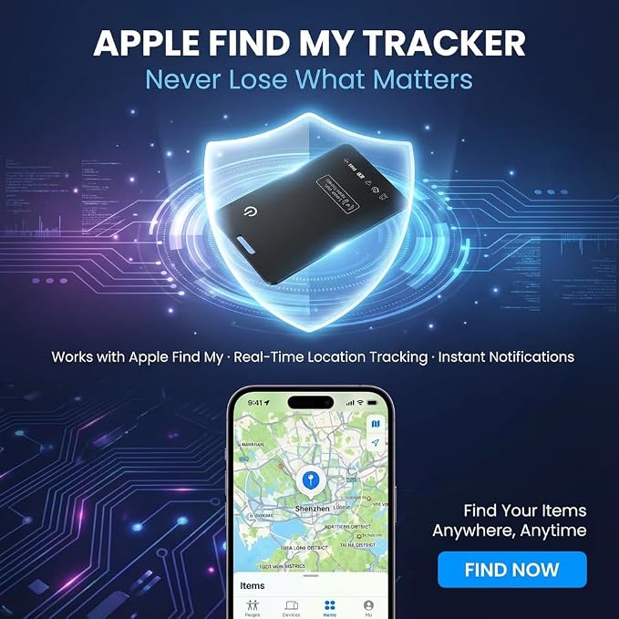 Wallet Tracker Card，IP68 Water Proof Tracking Card for Luggage Tags, Rechargeable Thin GPS Smart Finder for Luggage Tag,Passports and More Phone Finder(iOS Only) (Black) - Image 4